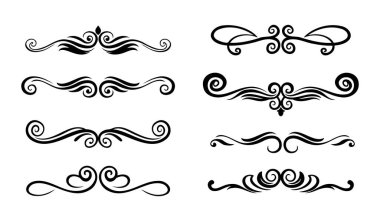 Süslü Vintage Girdap Ayrıştırıcıları ve Dekoratif Sınır Tasarım Elemanları Koleksiyonu