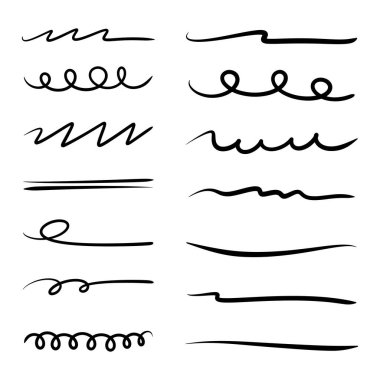 El Çizimi Altçizgi Bölücüleri Dalgalı Zigzag ve Kıvrımlı Çizgileri Ayarlayın