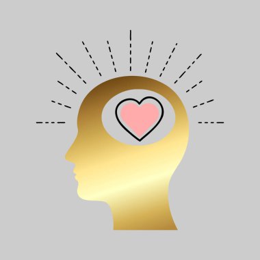 Altın İnsan Başı ve Kalbi ile Duygusal Zeka ve Akıl Sağlığı Konsepti