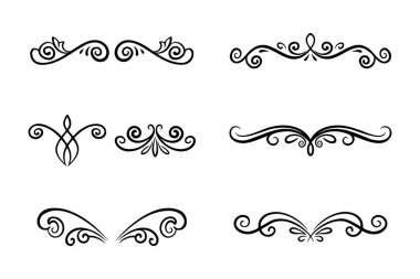 Dekorasyon ve Grafik Tasarım için Zarif Vintage Çiçek Bölme Seti