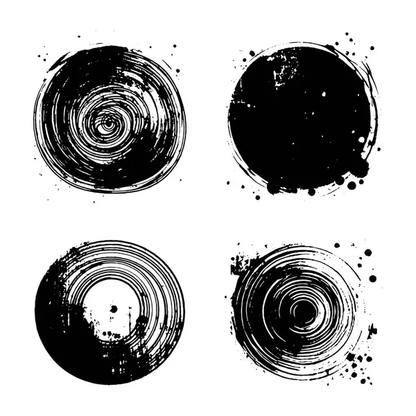Soyut Grunge Boya Vuruşu Çember Dokular Fırça Ayarlama Koleksiyonu