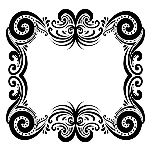 Dekoratif Süslü Viktorya Çerçeve Sınır Vektörü İzole edilmiş Siyah Tasarım Elementi