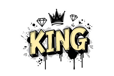 Kral el yazısı. Taç ve elmaslarla karalama tarzı çizilmiş.