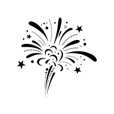 festive firework explosion with stars and sparks for celebration and holiday design