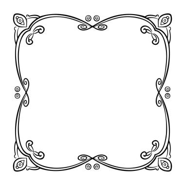 Zarif vintage çerçeve sınırını girdap ve süsleme sanatı ile zenginleştir