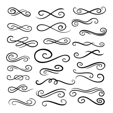 Zarif el çizimleri, kaligrafik girdaplar ve dekoratif gelişmeler.