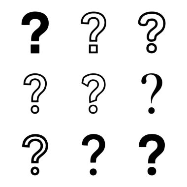 Sorun çözme ve destek için çeşitli soru işareti sembolleri ayarlandı