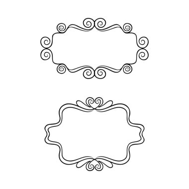 Girdap çiçekli süslemeleri olan zarif klasik dekoratif çerçeveler.