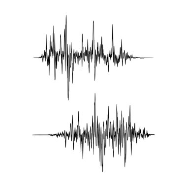 Siyah ses dalgası ses frekansı sinyal dalga formu vektör illüstrasyonu ayarlandı