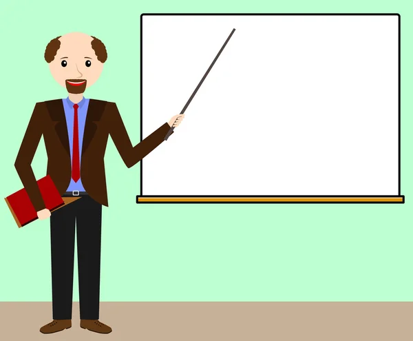 Male teacher at the chalkboard. — Stock Vector