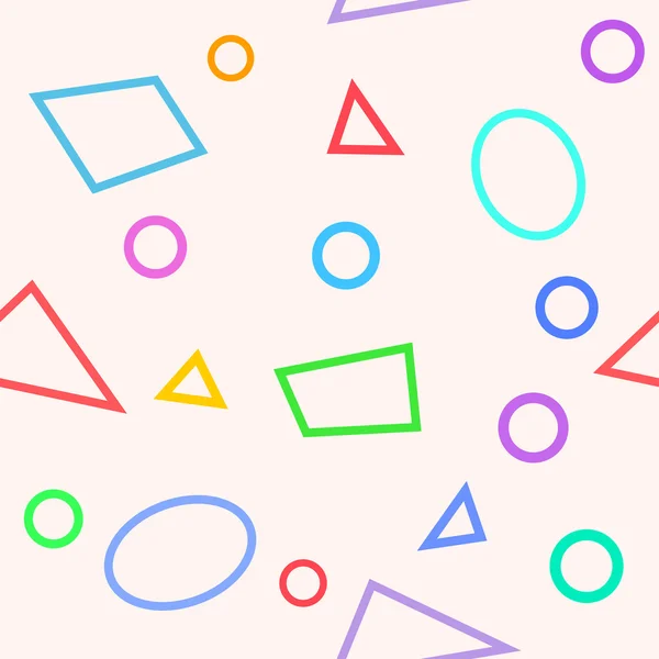 Modèle simple sans couture avec cercles, triangles et polygones . — Image vectorielle