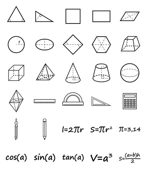 Conjunto de ícones de geometria —  Vetores de Stock