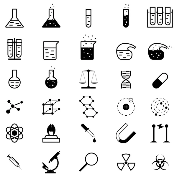 Uppsättning av kemi och medicin ikoner — Stock vektor