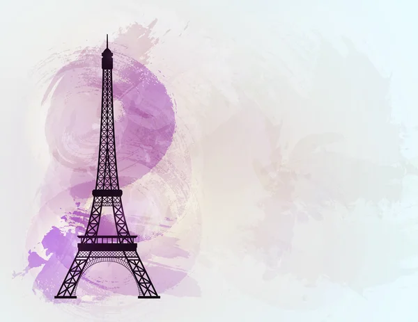 Menara Eiffel dengan latar belakang berwarna-warni . - Stok Vektor