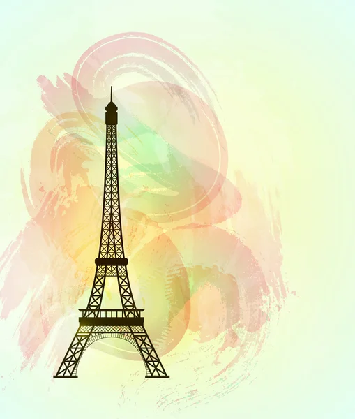 Torre Eiffel sobre fondo colorido . — Vector de stock
