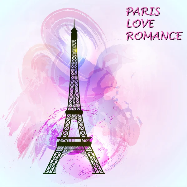 Tour Eiffel sur fond coloré . — Image vectorielle