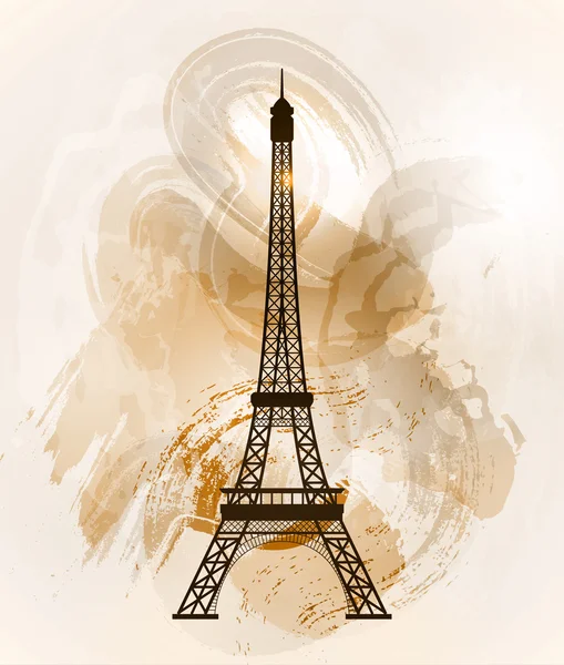 Torre Eiffel sobre fondo colorido . — Vector de stock