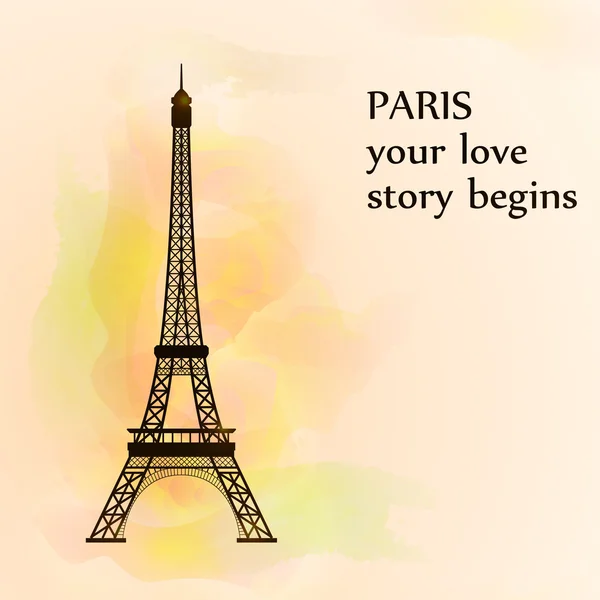 Tour Eiffel sur fond coloré . — Image vectorielle
