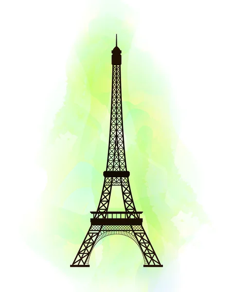 Torre Eiffel sobre fondo colorido . — Vector de stock