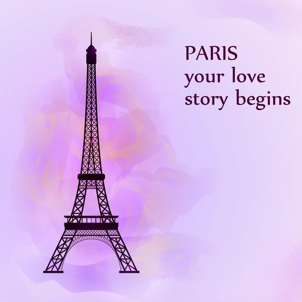 Torre Eiffel sobre fondo colorido . — Archivo Imágenes Vectoriales