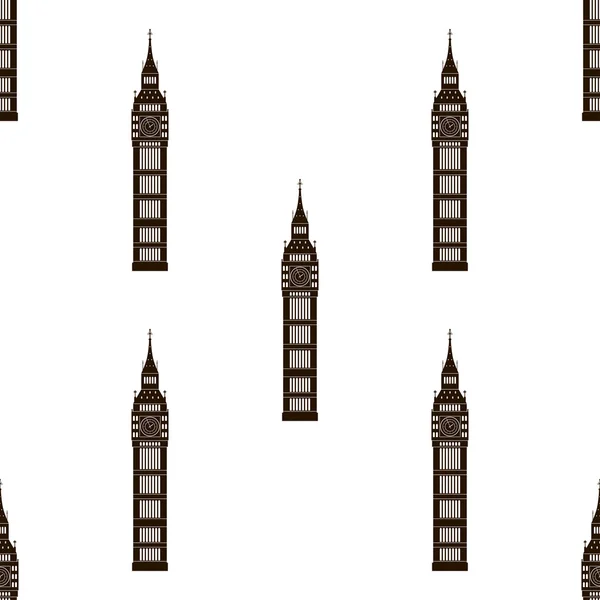Big Ben London, Inglaterra, Reino Unido. Fundo sem costura . — Vetor de Stock