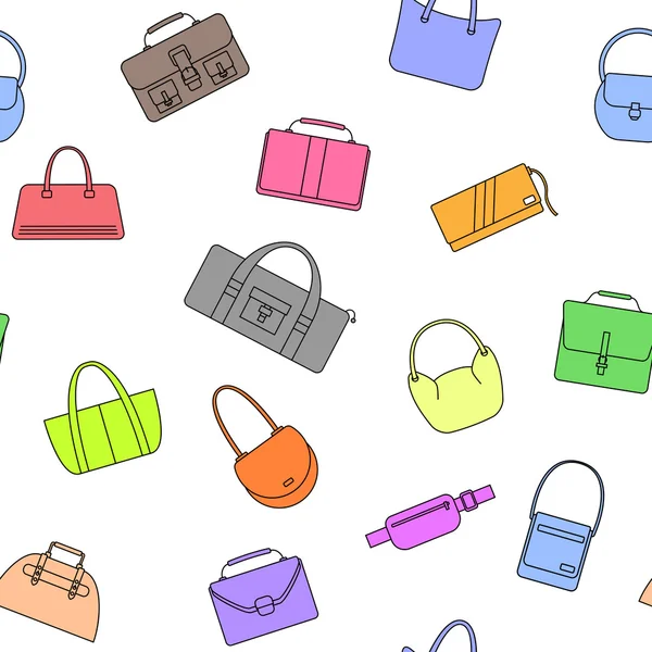 Çanta, çanta, çanta ve bavul basit simgeler seamless modeli.