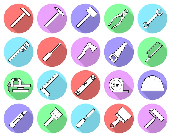 Conjunto de iconos planos de herramientas de reparación de colores . — Vector de stock