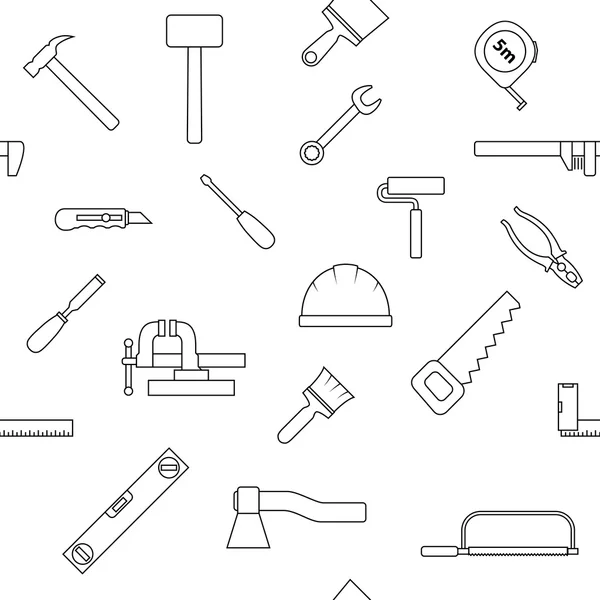 Seamless pattern of repair tool icons. Home repair signs. — Stock Vector