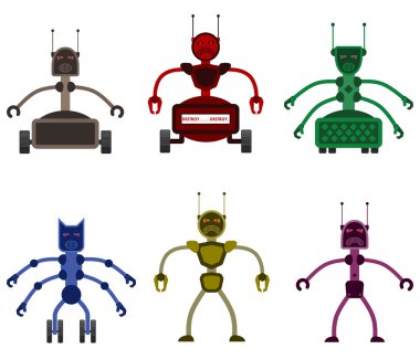 Kızgın kötü robotlar kümesi. 