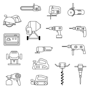 Düz onarım aracı simge kümesi.