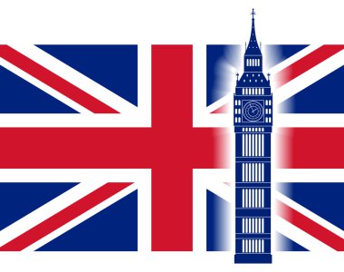 Büyük Britanya bayrağı arka plan üzerinde büyük ben.