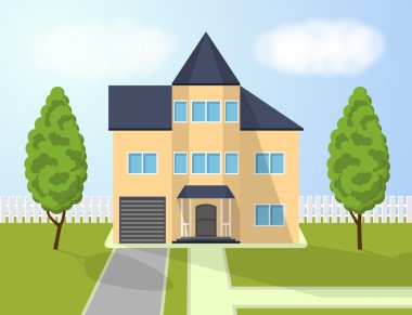 Müstakil ev illüstrasyon.