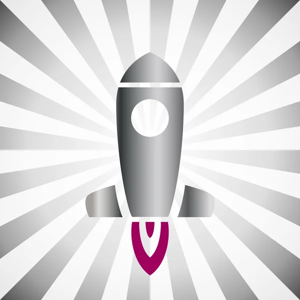 vector flying rocket icon