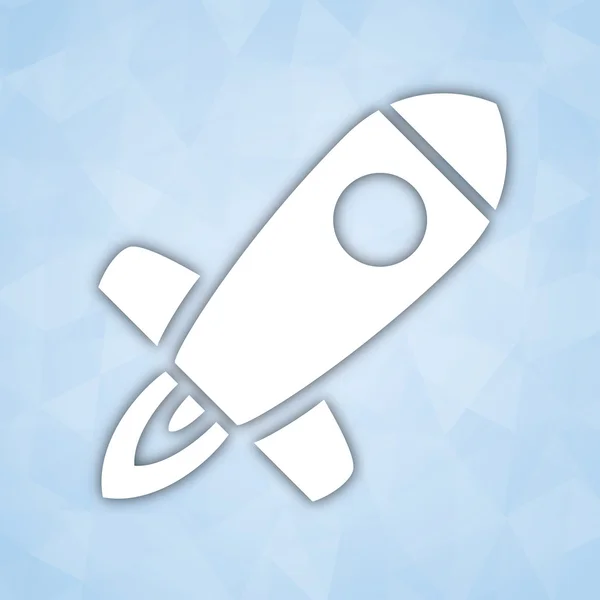 Иконка векторной ракеты на синем фоне — стоковый вектор