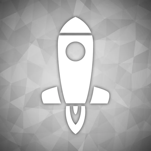Иконка векторной ракеты на сером фоне — стоковый вектор