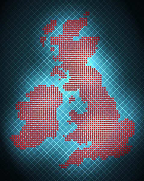 Gran Bretaña de puntos redondos. Fondo azul . — Vector de stock