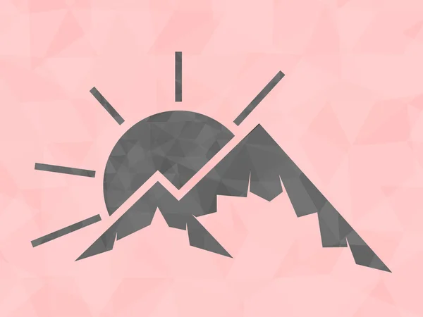 Логотип горы и восходящего солнца . — стоковый вектор