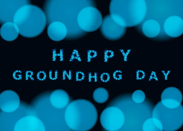 Happy groundhog day. Vector bokeh background. — Stock Vector