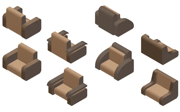 4 개의 자 세트입니다. 아이소메트릭. — 스톡 벡터