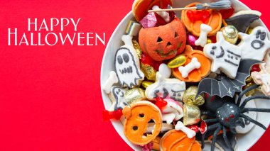 Bir kase çikolata ve şeker, Cadılar Bayramı Jack o Fener kurabiyeleri - Cadılar Bayramı kartı geçmişi