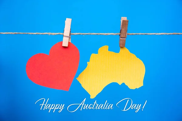 Happy Australia Day Message Greeting Written Card Celebrate Australia Day — 스톡 사진