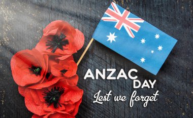 Anzak Günü - Avustralya ve Yeni Zelanda ulusal bayramı, Avustralya bayrağı ve gelincik çiçeği anıtı