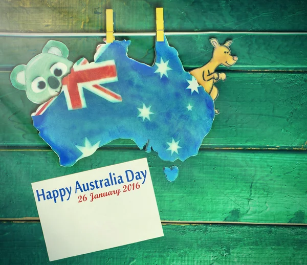 Happy Australia day Concept - greeting written across white Aust — ストック写真