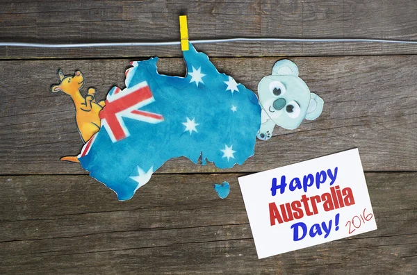 Australian with Tasmania maps and flag hanging pegs ( clothespin — 스톡 사진