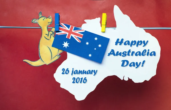 Australia day Concept - salutation écrite à travers l'Australie blanche — Photo