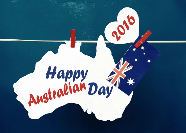 Celebrate Australia Day holiday on January 26  2016 with a Happy — 图库照片