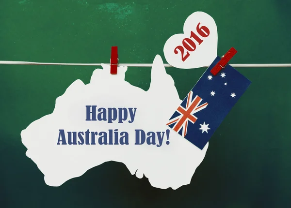 Celebrate Australia Day holiday on January 26  2016 with a Happy — 图库照片