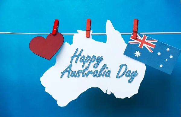 Celebrate Australia Day holiday on January 26 2016 with a Happy — 图库照片
