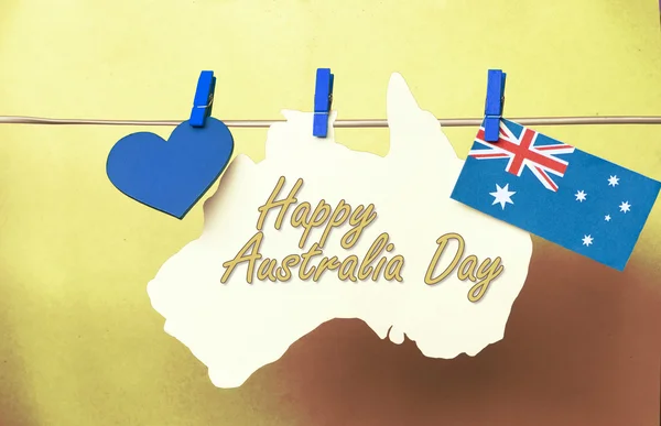 Celebrate Australia Day holiday on January 26 2016 with a Happy — 图库照片