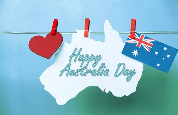 Celebrate Australia Day holiday on January 26 2016 with a Happy — 图库照片